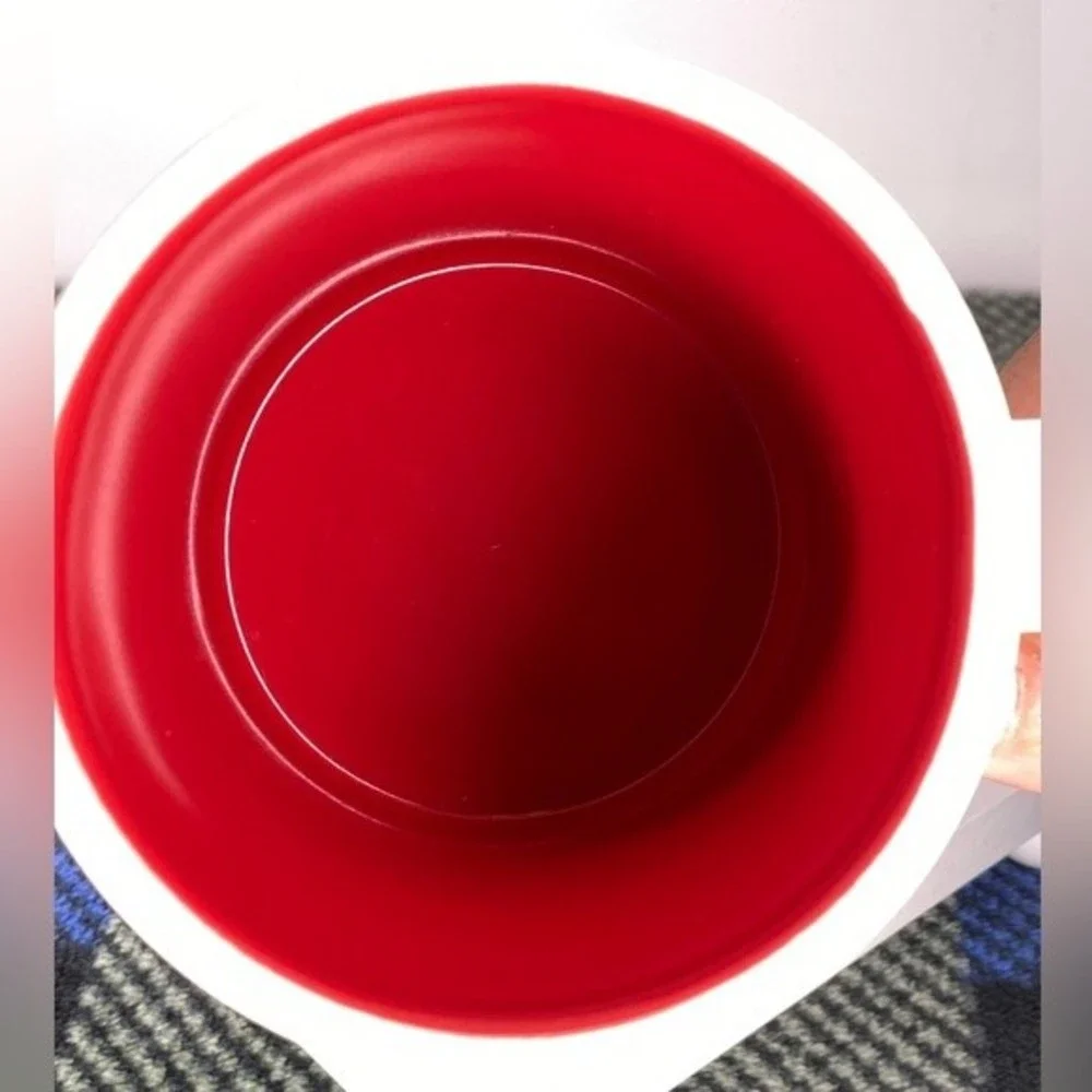 Starbucks‎ 2008 Embossed Red Dove White Coffee/Tea Mug  12 oz